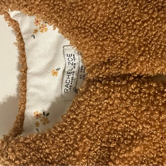 Rachel Zoe Girls Carmel Brown Textured Teddy Vest - Picture 9 of 11